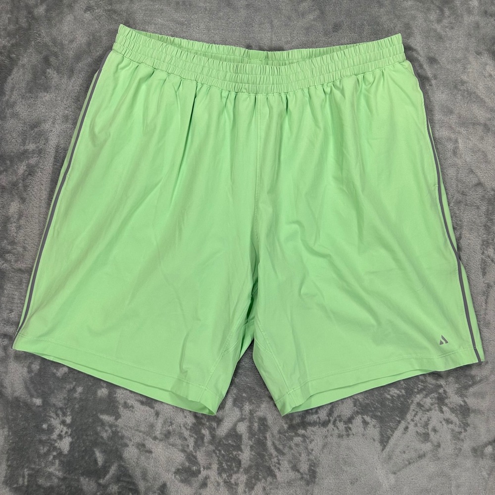 Solfire Mens XL Athletic Shorts‎ Lime Green Lined Training Running Gym 7 Inseam